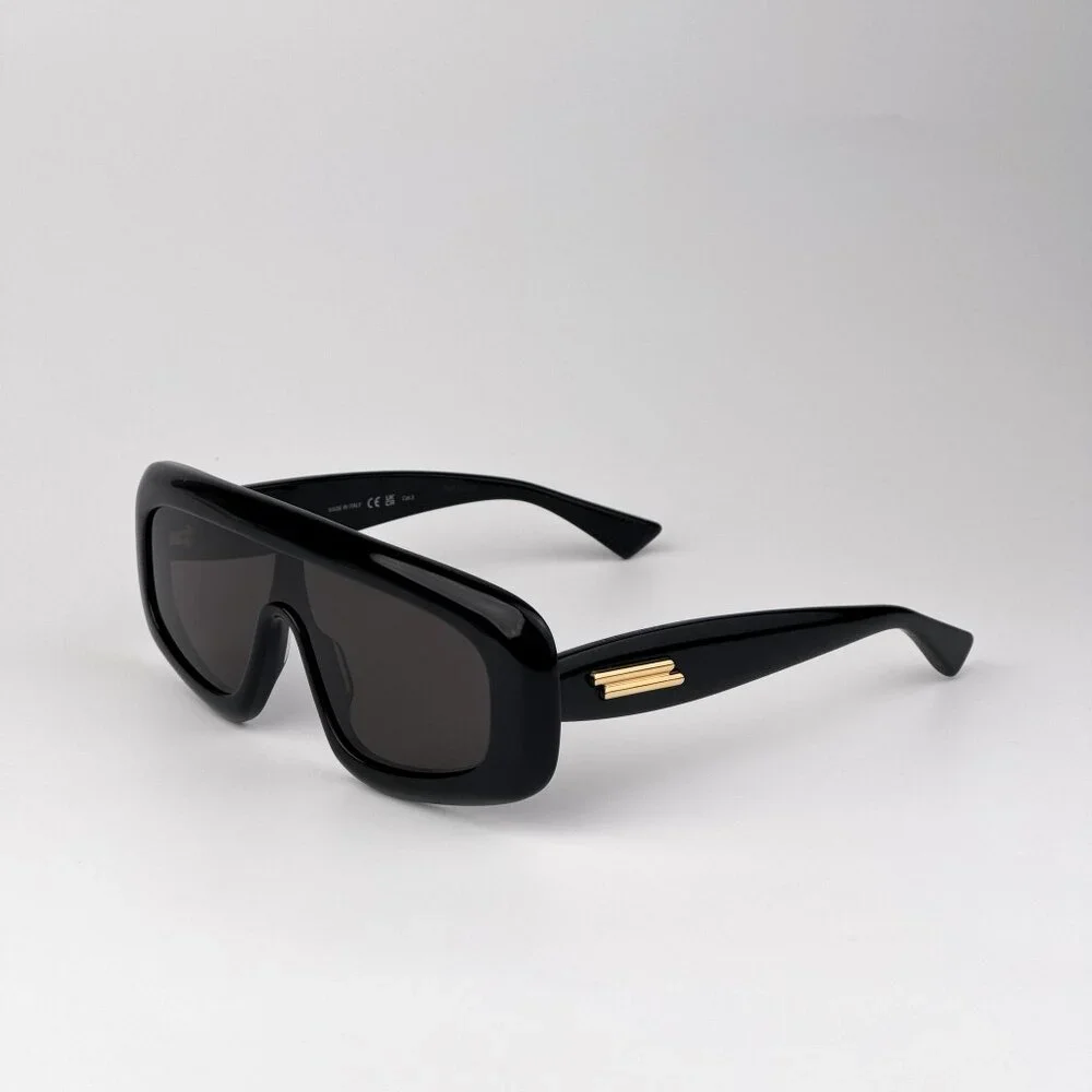 Bottega Veneta Shield Sunglasses – Black Frame / Grey Lens (BV1281S 001)